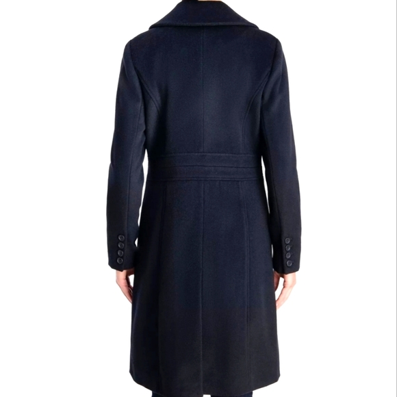 Anne Klein Tailored Classic Black 100% Wool Coat Mid Length Size 4 - Picture 3 of 16